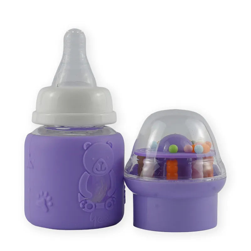 BABY GLASS FEEDER PURPLE RATTLE CAP YES - image 2