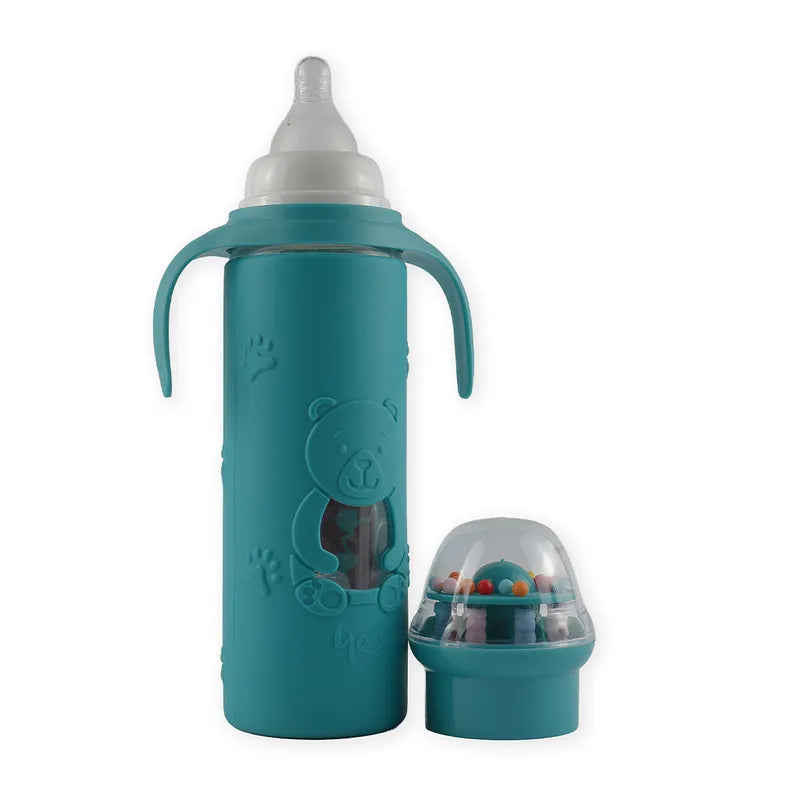 BABY GLASS FEEDER RATTLE CAP GREEN YES - image 2