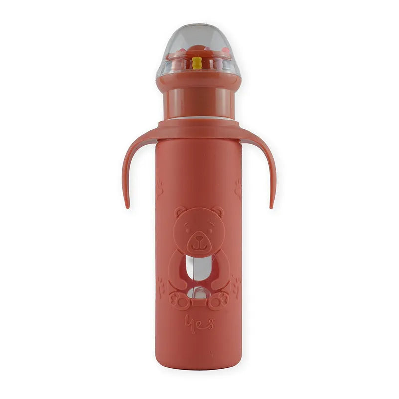BABY GLASS FEEDER RATTLE CAP SKIN BROWN YES
