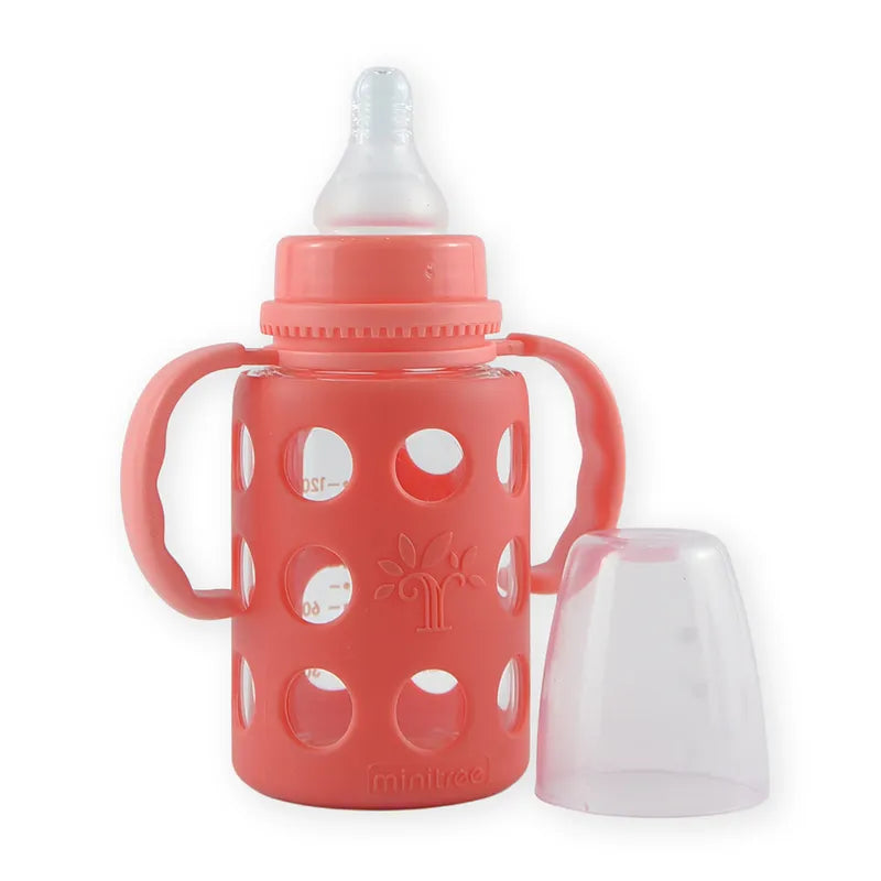 BABY GLASS FEEDER SILICONE COVERED RED - image 2