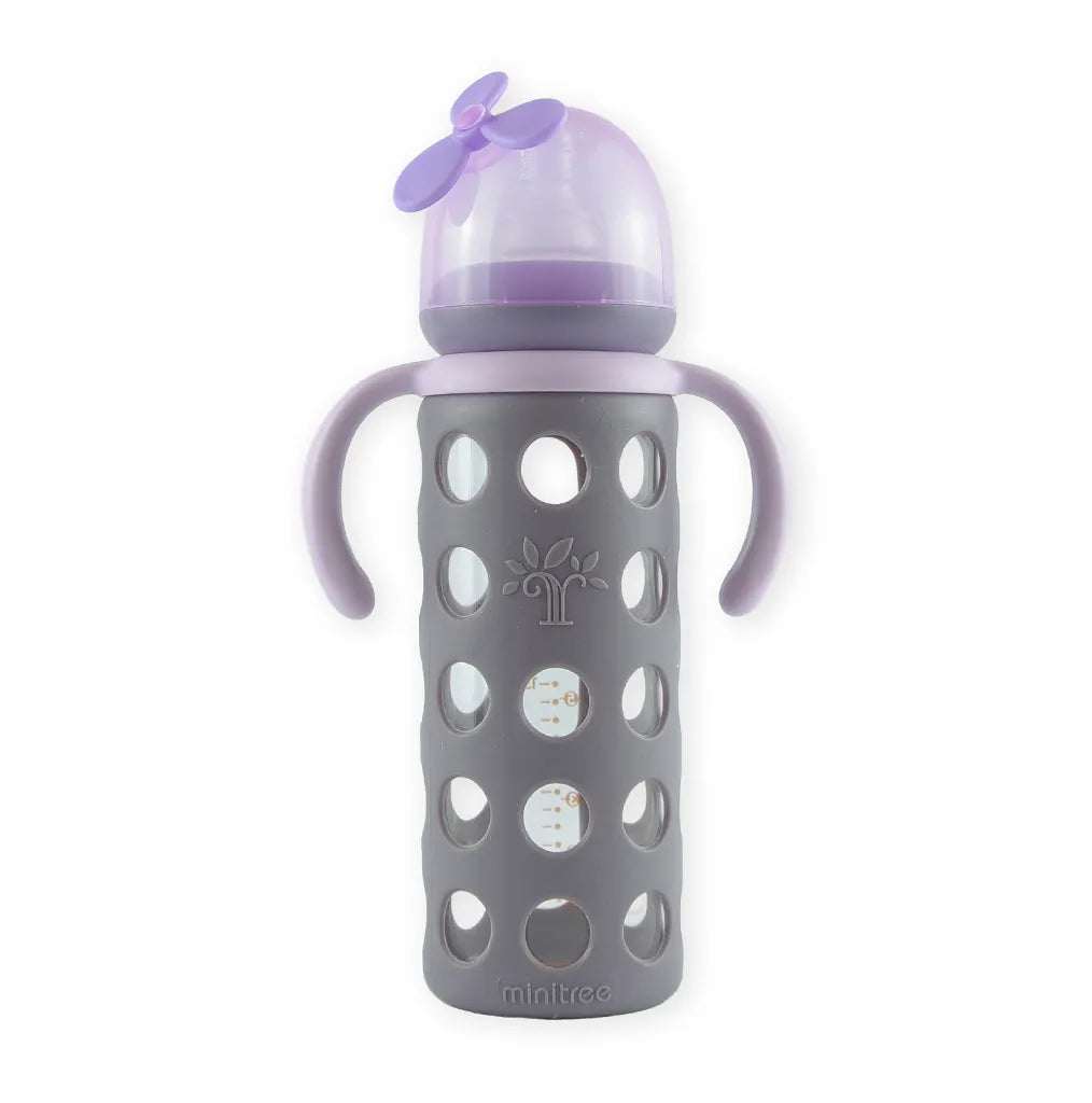 BABY GLASS FEEDER SILICONE COVER PURPLE