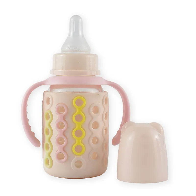 BABY GLASS FEEDER SILICONE COVERED 240ML SKIN - image 3