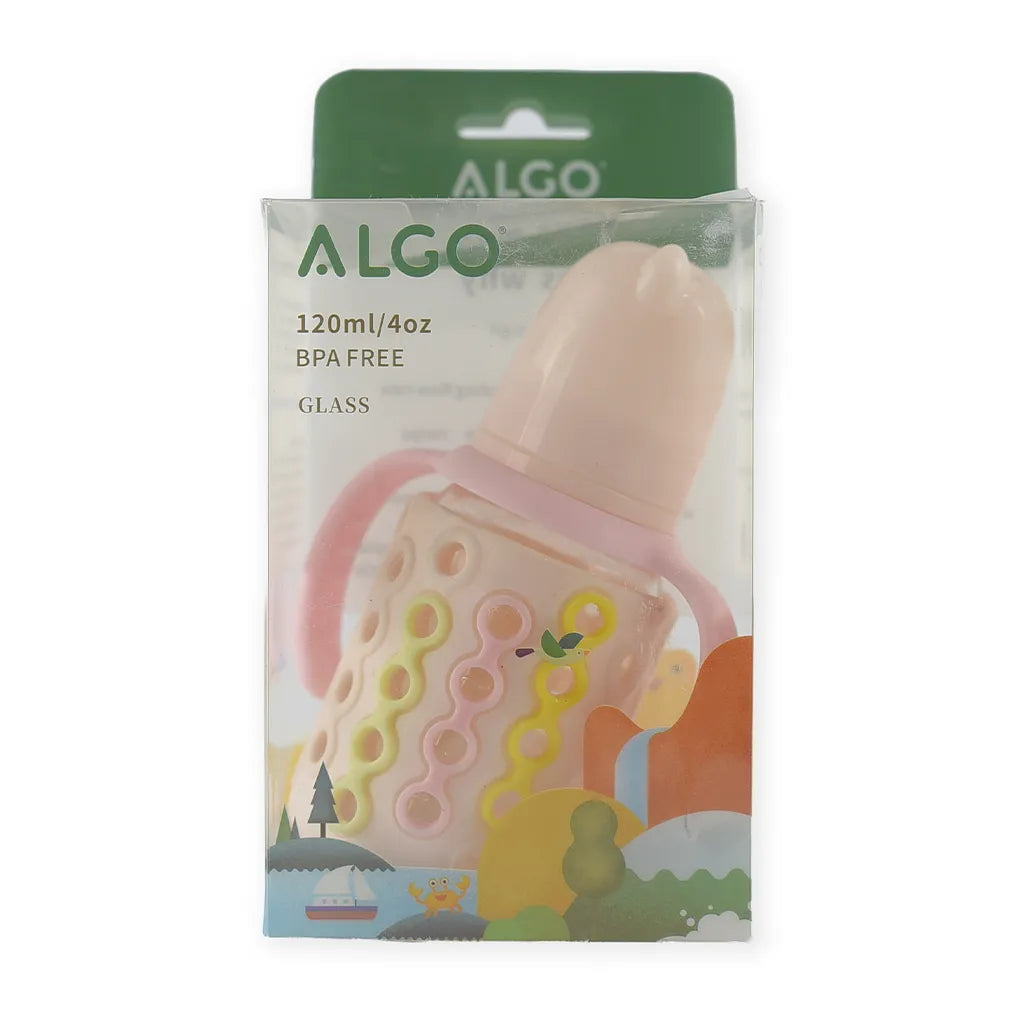 BABY GLASS FEEDER SILICONE COVERED 240ML SKIN - image 2