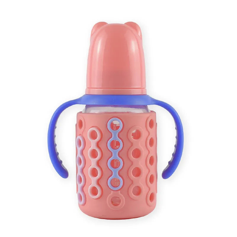 BABY GLASS FEEDER SILICONE COVERED SKIN