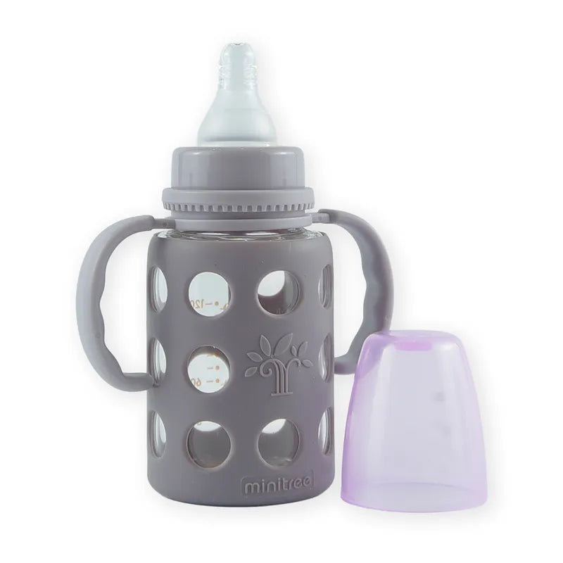 BABY GLASS FEEDER SILICONE COVERED PURPLE - image 2