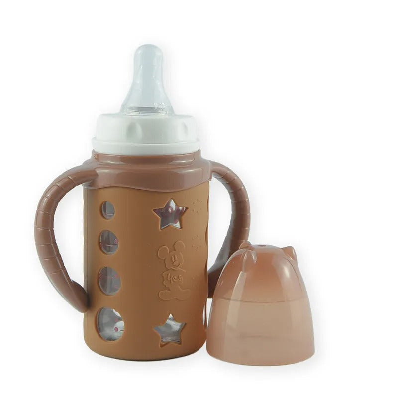 Glass Baby Feeding Bottle with Star Silicone Cover, Brown – additional product view 2 of 2