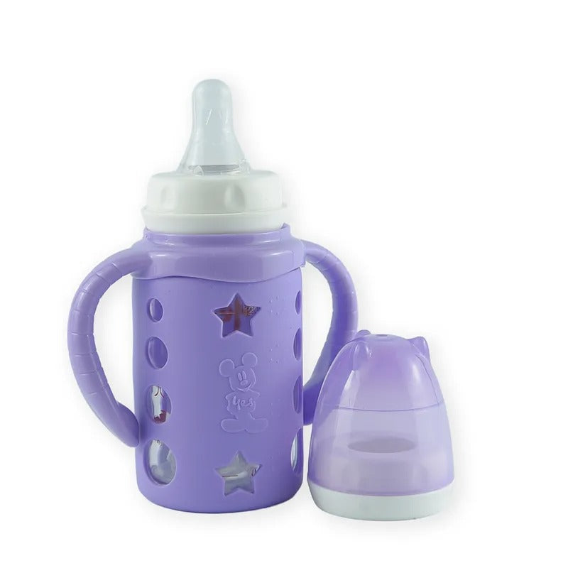 Glass Baby Feeding Bottle with Star Silicone Cover, Purple – additional product view 2 of 2