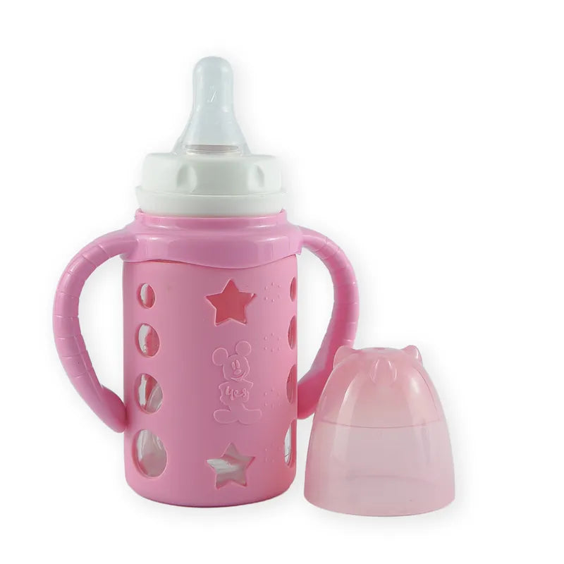 BABY GLASS FEEDER SILICONE STAR COVER PINK - image 2