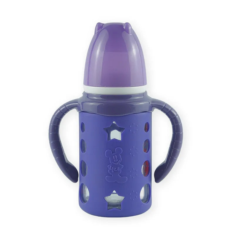 BABY GLASS FEEDER SILICONE STAR COVER PURPLE