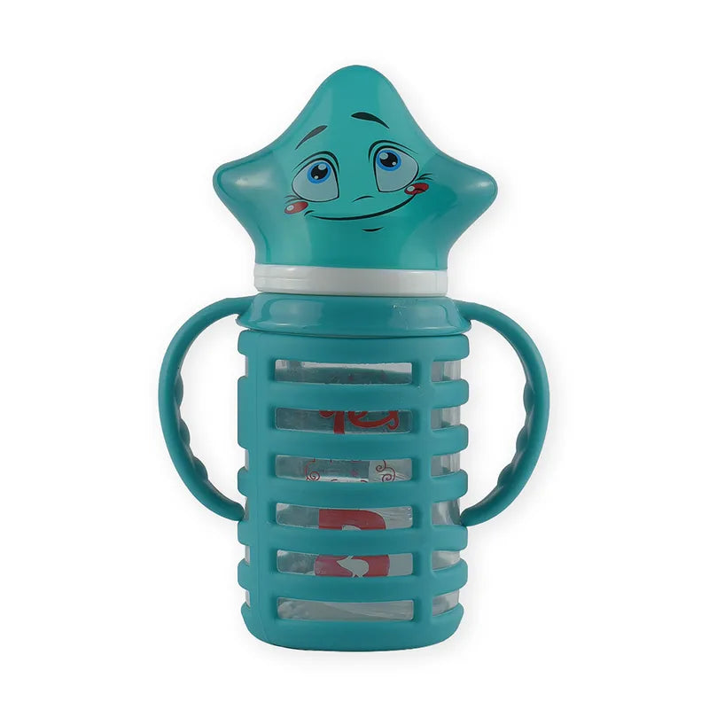 BABY GLASS FEEDER STAR CAP GREEN YES