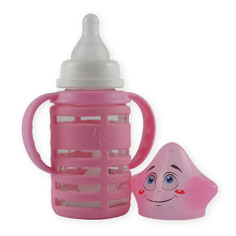 BABY GLASS FEEDER STAR CAP PINK YES - image 2