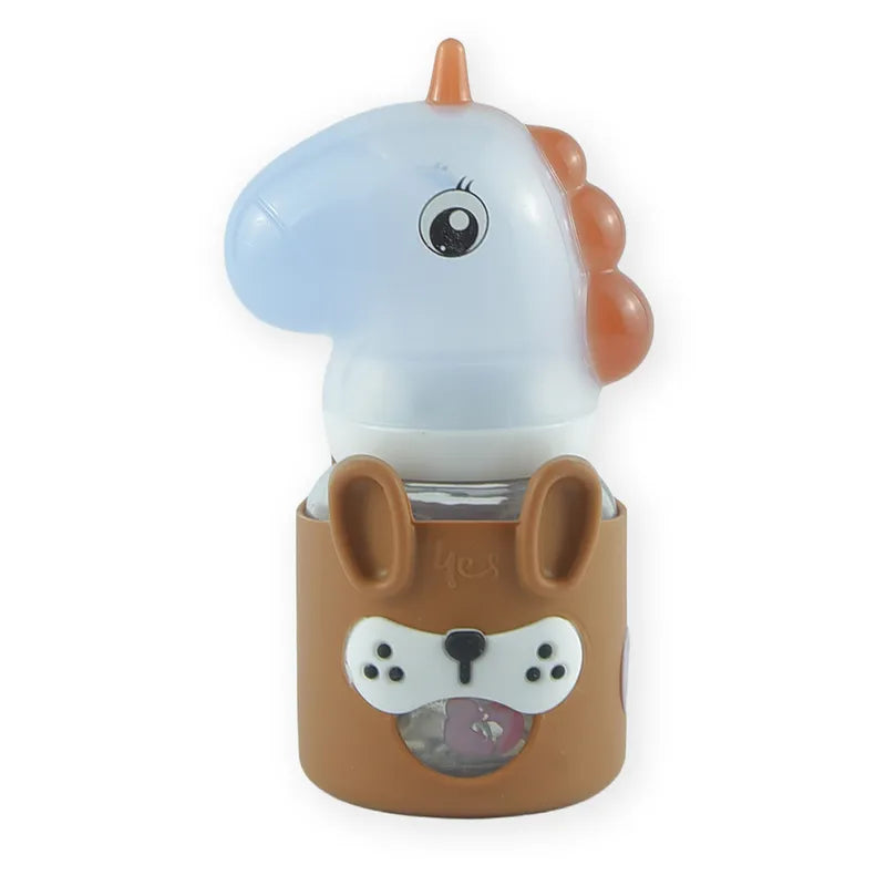 BABY GLASS FEEDER UNICORN BROWN