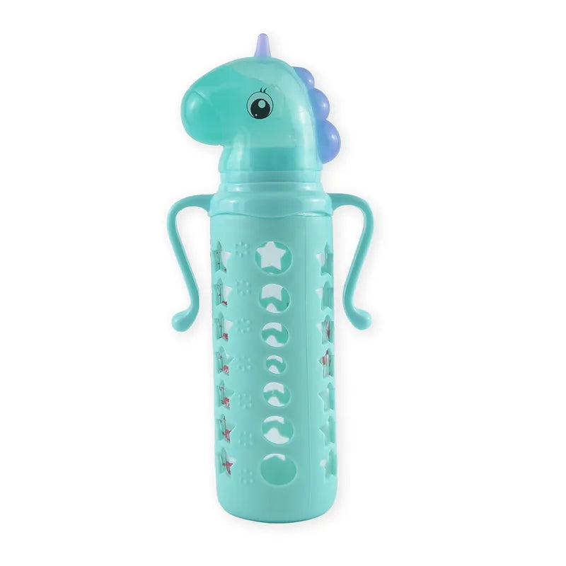 BABY GLASS FEEDER UNICORN CYAN FISH