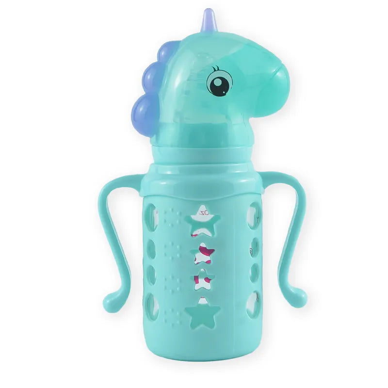 BABY GLASS FEEDER UNICORN CYAN FISH - image 3
