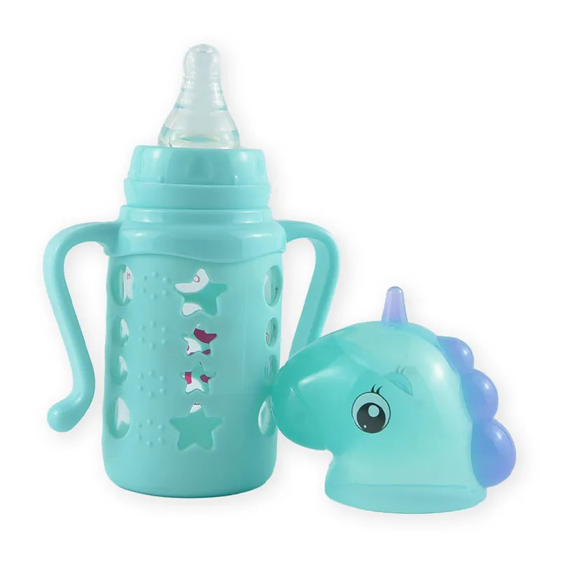 BABY GLASS FEEDER UNICORN CYAN FISH - image 2