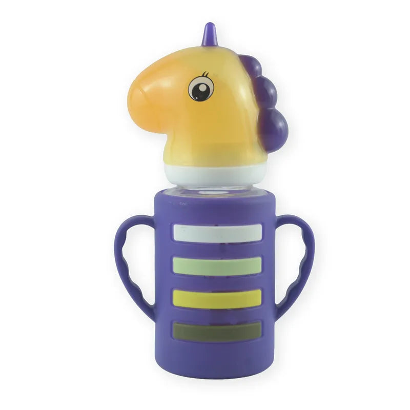 BABY GLASS FEEDER UNICORN DARK PURPLE YES - image 3