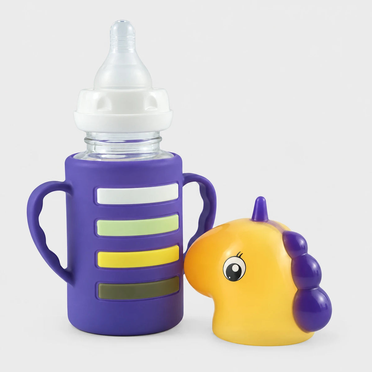 BABY GLASS FEEDER UNICORN DARK PURPLE YES - image 2