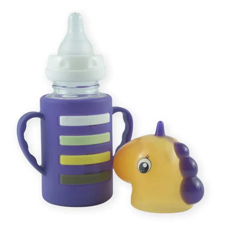 BABY GLASS FEEDER UNICORN DARK PURPLE YES - image 2
