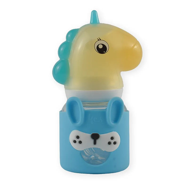 BABY GLASS FEEDER UNICORN GREEN
