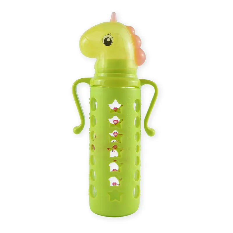 BABY GLASS FEEDER UNICORN GREEN FISH