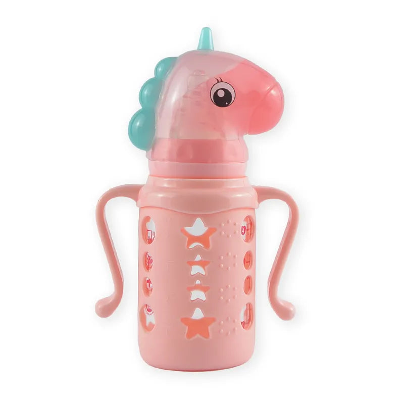 BABY GLASS FEEDER UNICORN PINK FISH - image 3