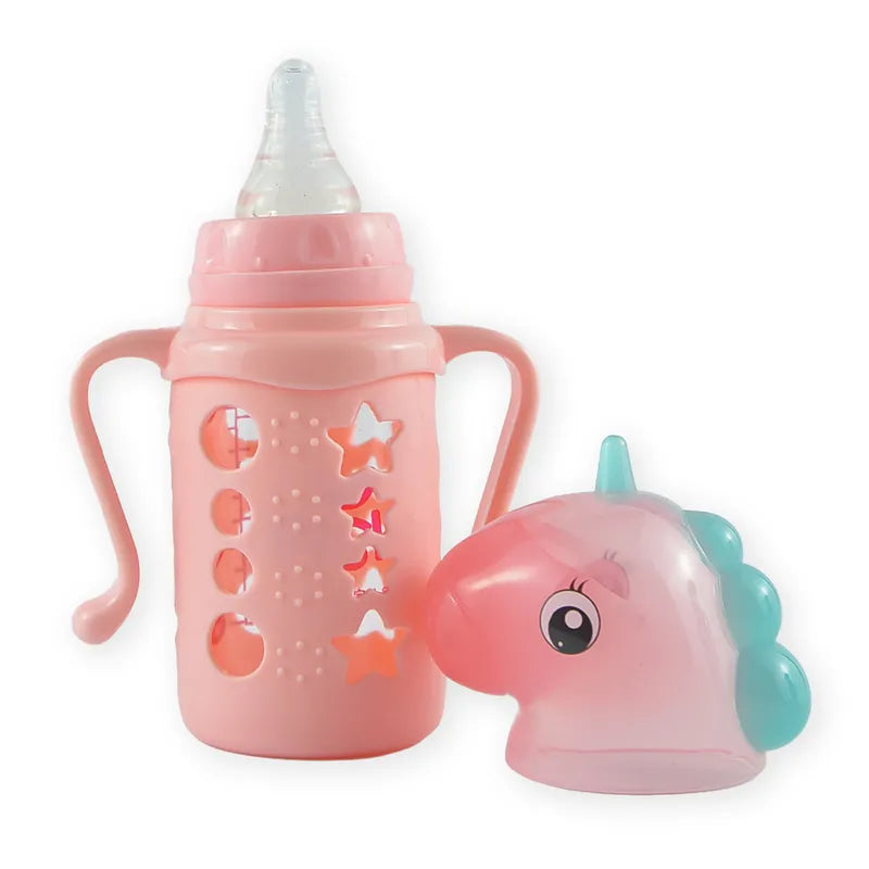 BABY GLASS FEEDER UNICORN PINK FISH - image 2