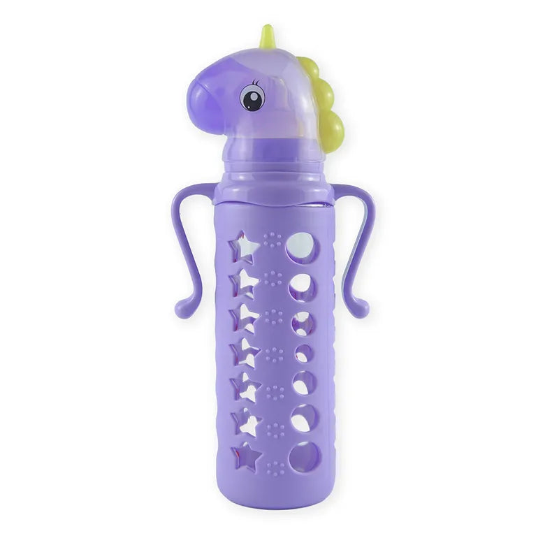 BABY GLASS FEEDER UNICORN PURPLE FISH