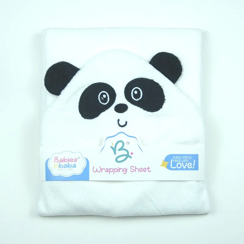 BABY HOODED BATH TOWEL 1 PCS PANDA WHITE - image 2