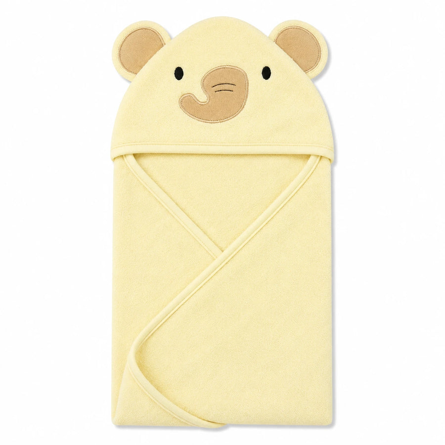 BABY HOODED BATH TOWEL 1PCS ELEPHANT SKIN BROWN