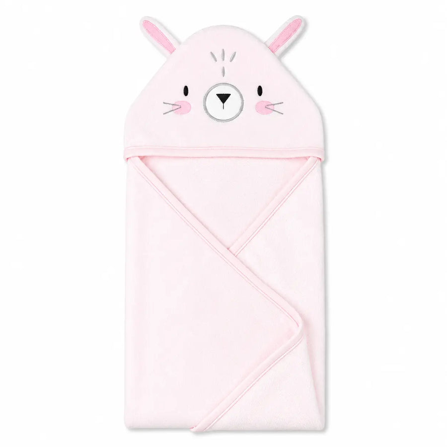 BABY HOODED BATH TOWEL 1PCS FOX BABY PINK