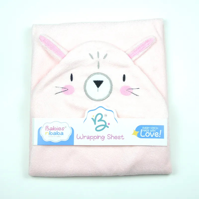 BABY HOODED BATH TOWEL 1PCS FOX BABY PINK - image 2