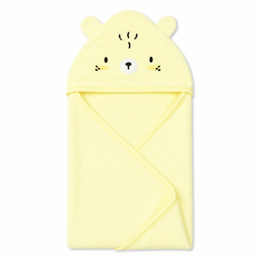 BABY HOODED BATH TOWEL 1PCS HAMSTER CARTOON YELLOW