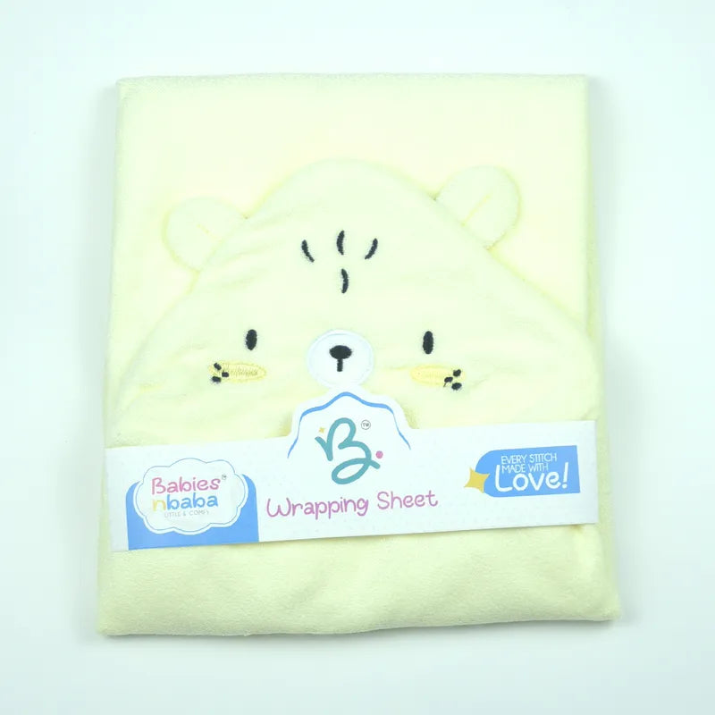 BABY HOODED BATH TOWEL 1PCS HAMSTER CARTOON YELLOW - image 2