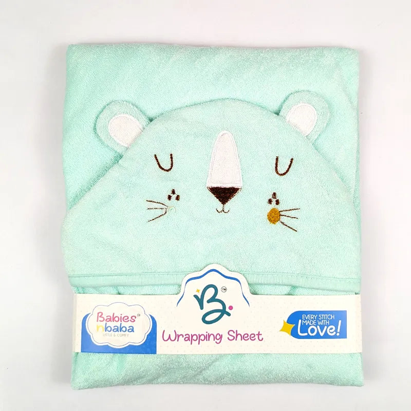 BABY HOODED BATH TOWEL 1PCS LION MINT - image 2