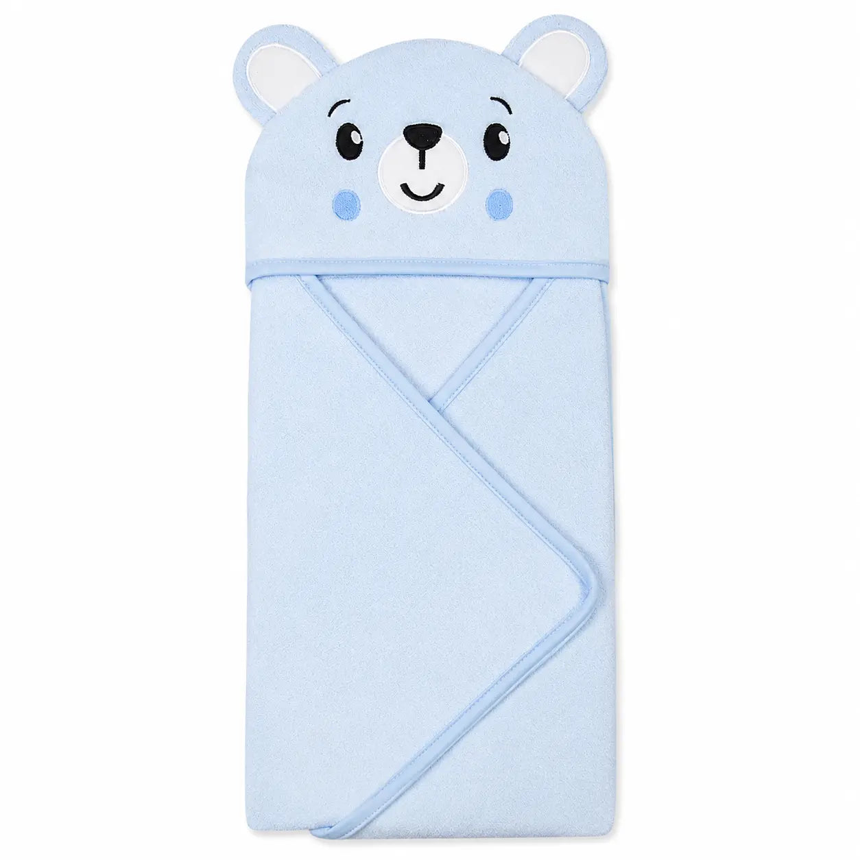 BABY HOODED BATH TOWEL 6PCS SET BEAR BLUE - image 2