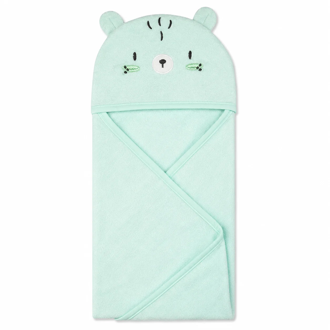 BABY HOODED BATH TOWEL 6PCS SET HAMSTER CARTOON MINT - image 2