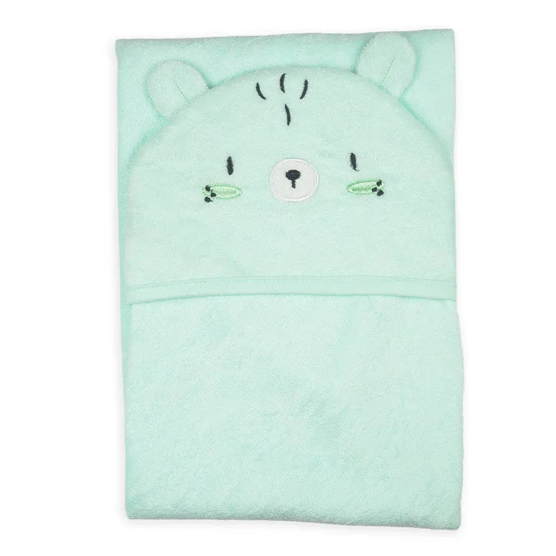 BABY HOODED BATH TOWEL 6PCS SET HAMSTER CARTOON MINT - image 3