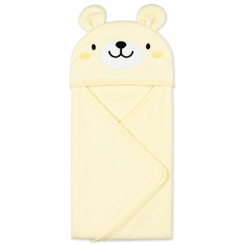 BABY HOODED BATH TOWEL 6PCS SET LAMA YELLOW - image 2