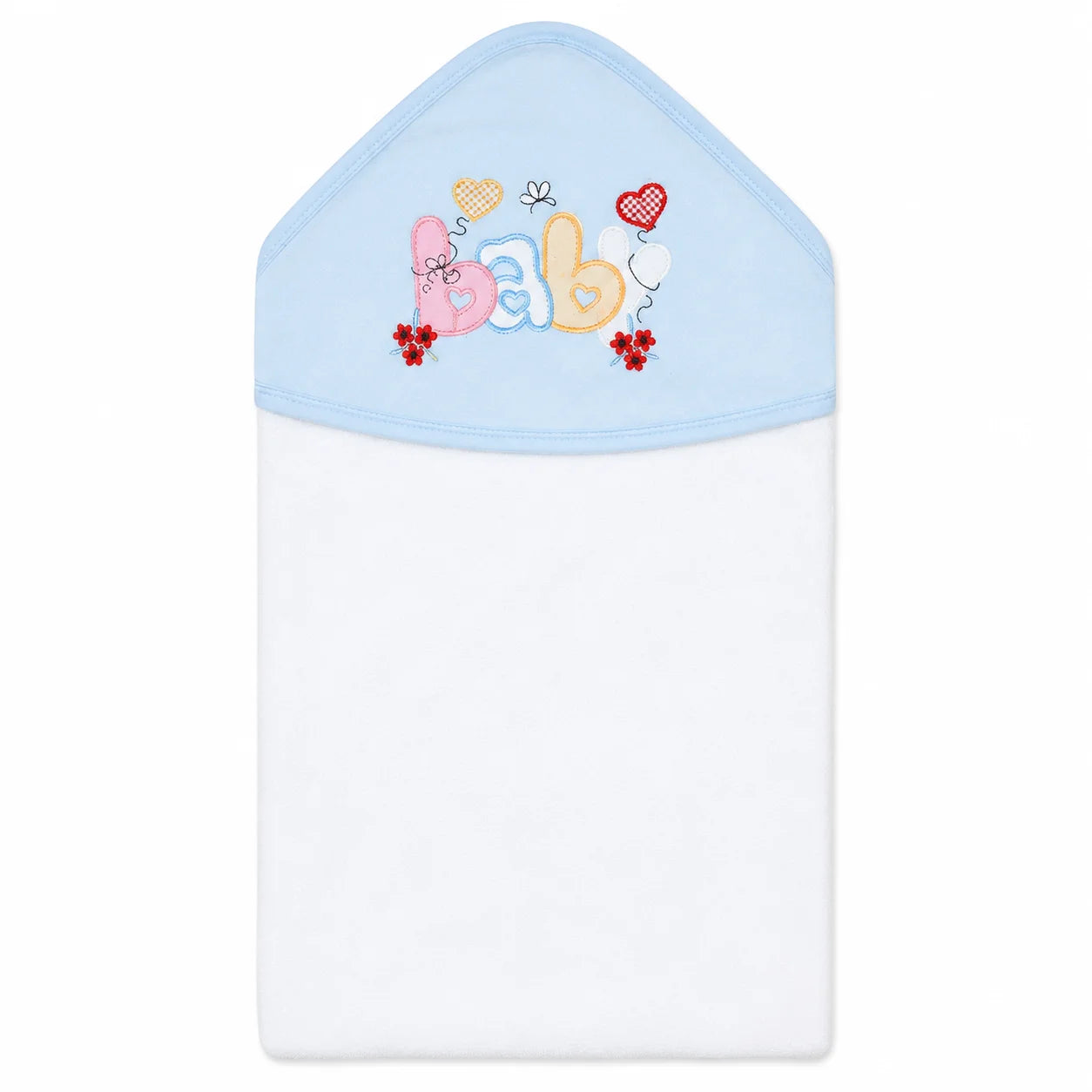 BABY HOODED BATH TOWEL BABY BLUE MUMS WORLD