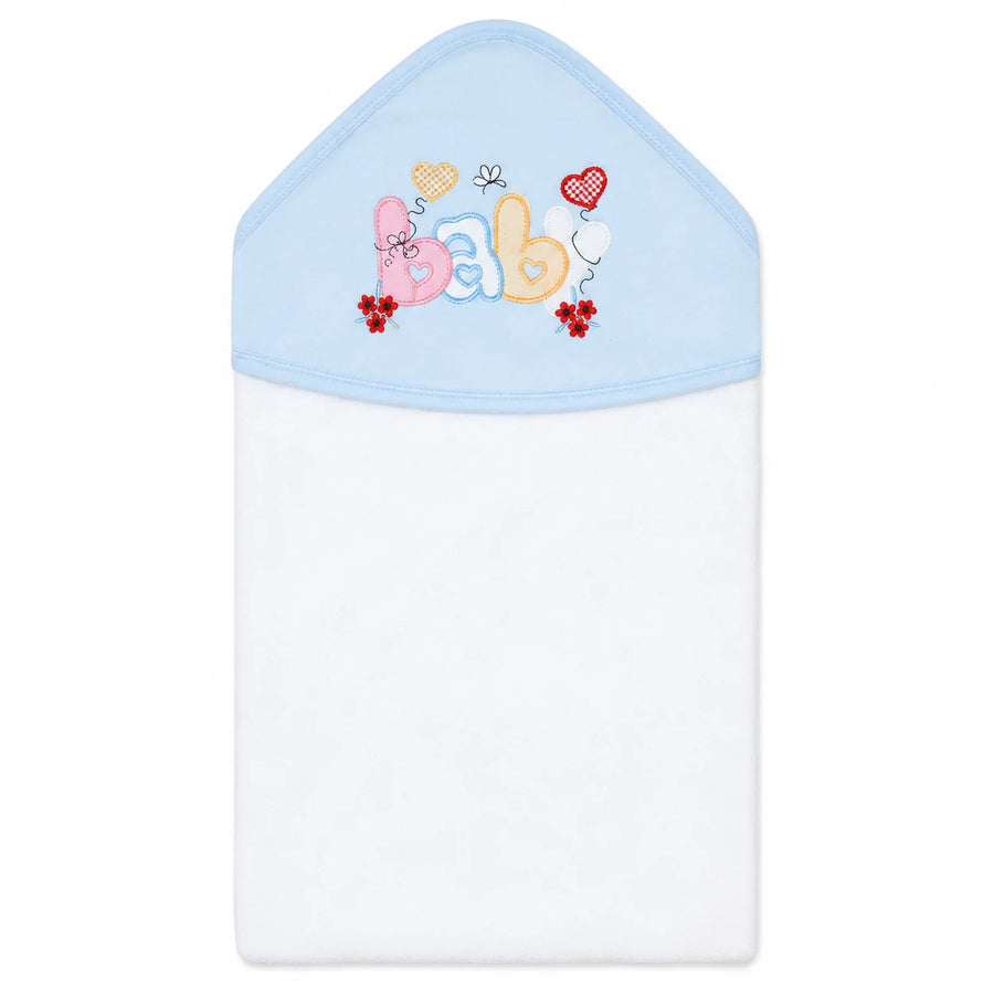 BABY HOODED BATH TOWEL BABY BLUE MUMS WORLD