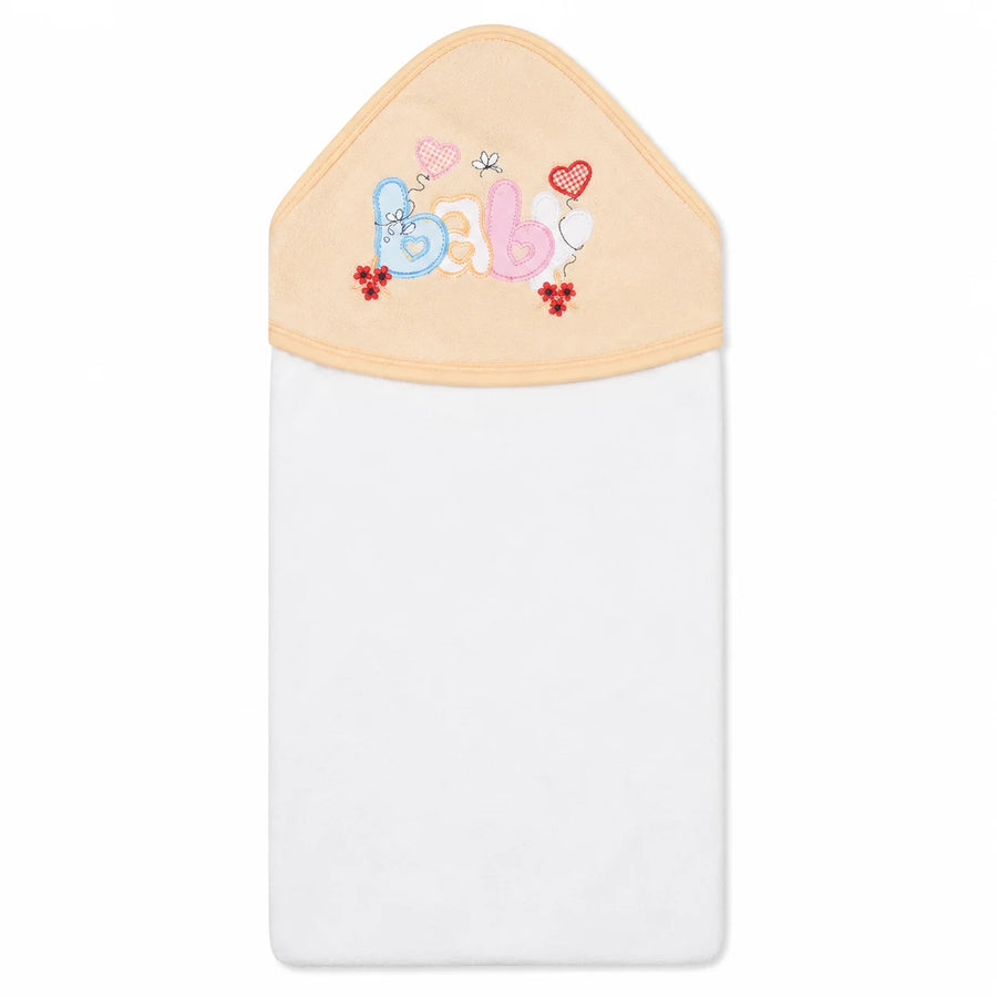 BABY HOODED BATH TOWEL BABY ORANGE MUMS WORLD