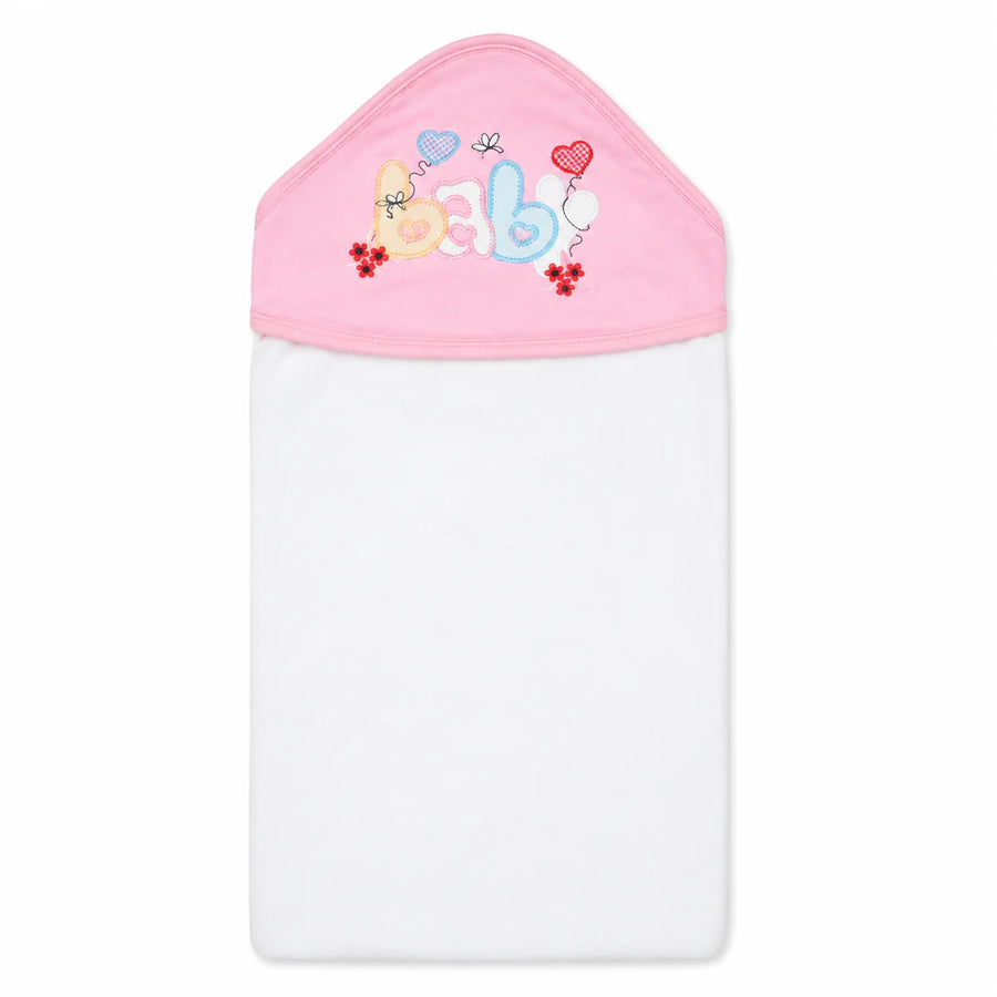 BABY HOODED BATH TOWEL BABY PINK MUMS WORLD