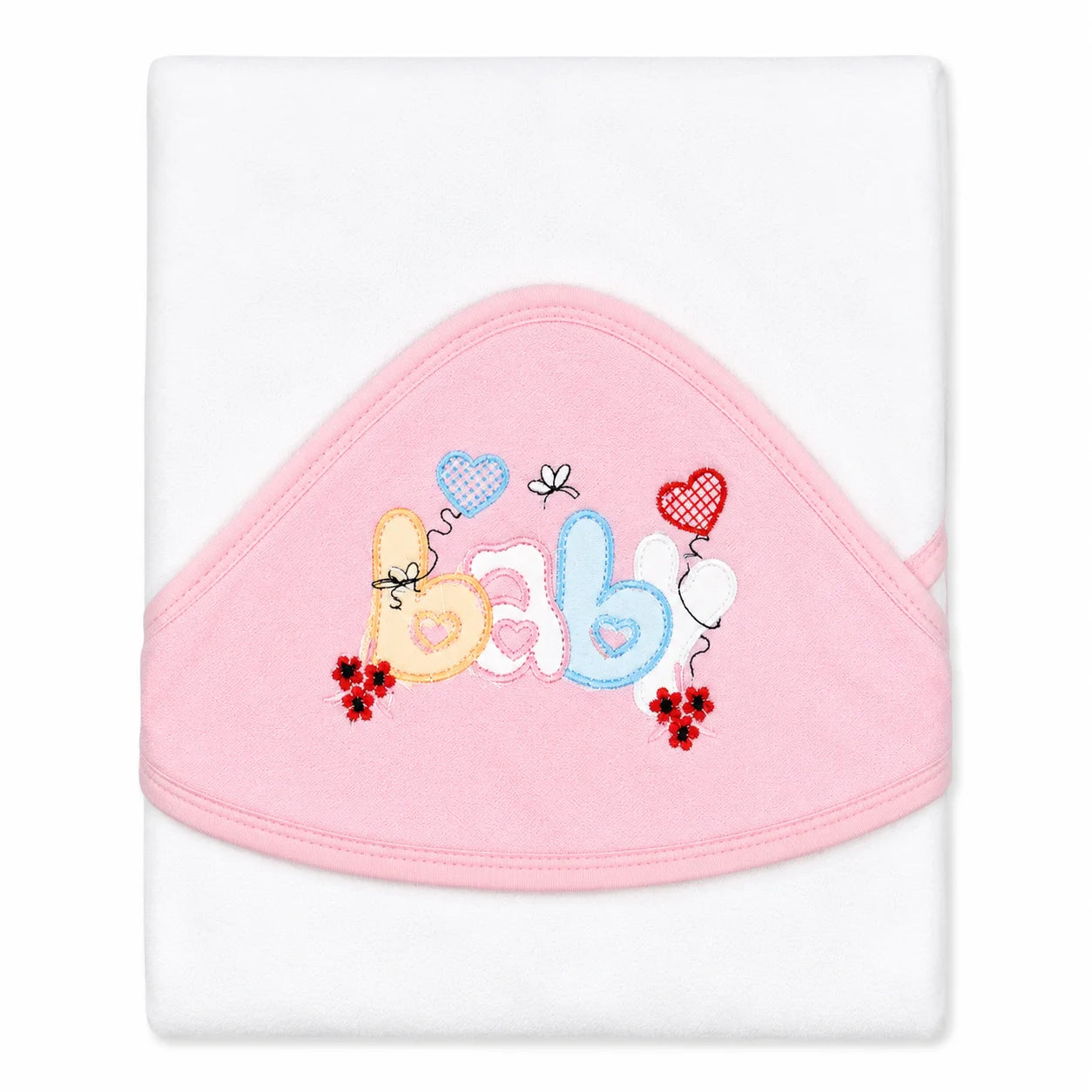 BABY HOODED BATH TOWEL BABY PINK MUMS WORLD - image 2