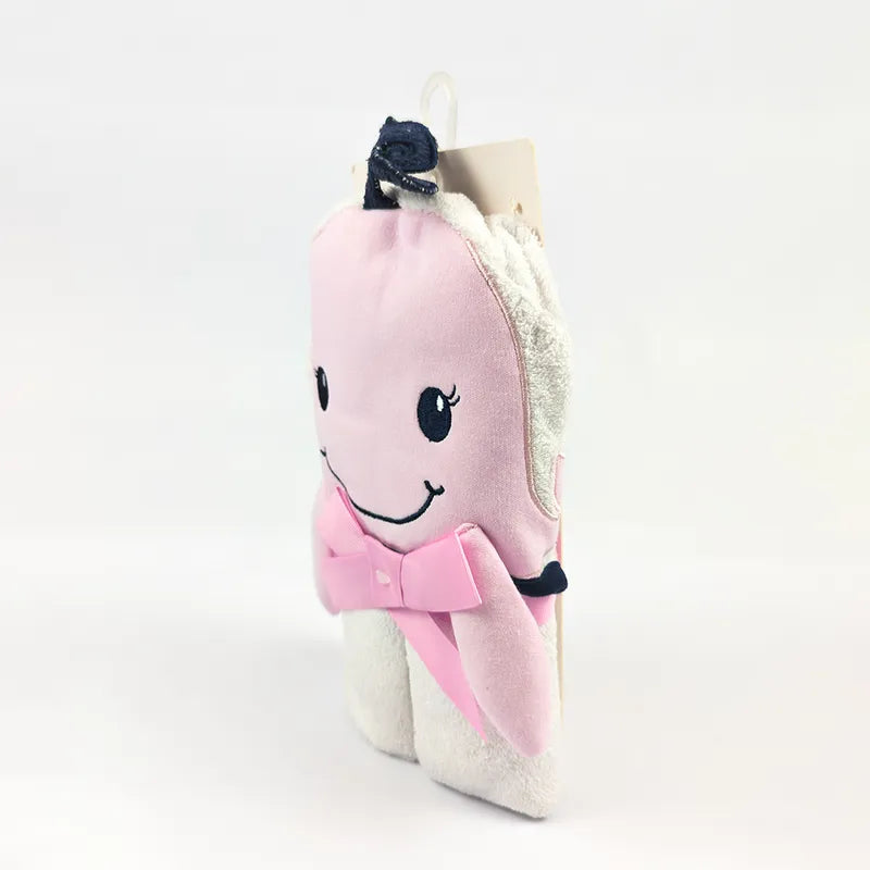 BABY HOODED BATH TOWEL DOLPHIN PINK FANCY - image 2