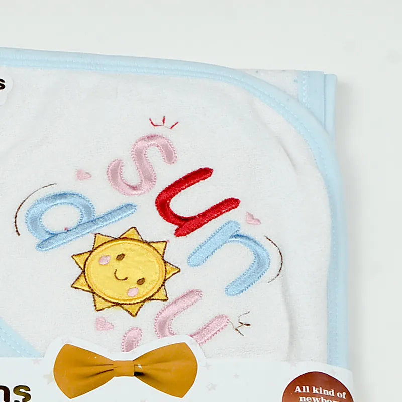 BABY HOODED BATH TOWEL SUNDAY BLUE MUMS WORLD - image 3