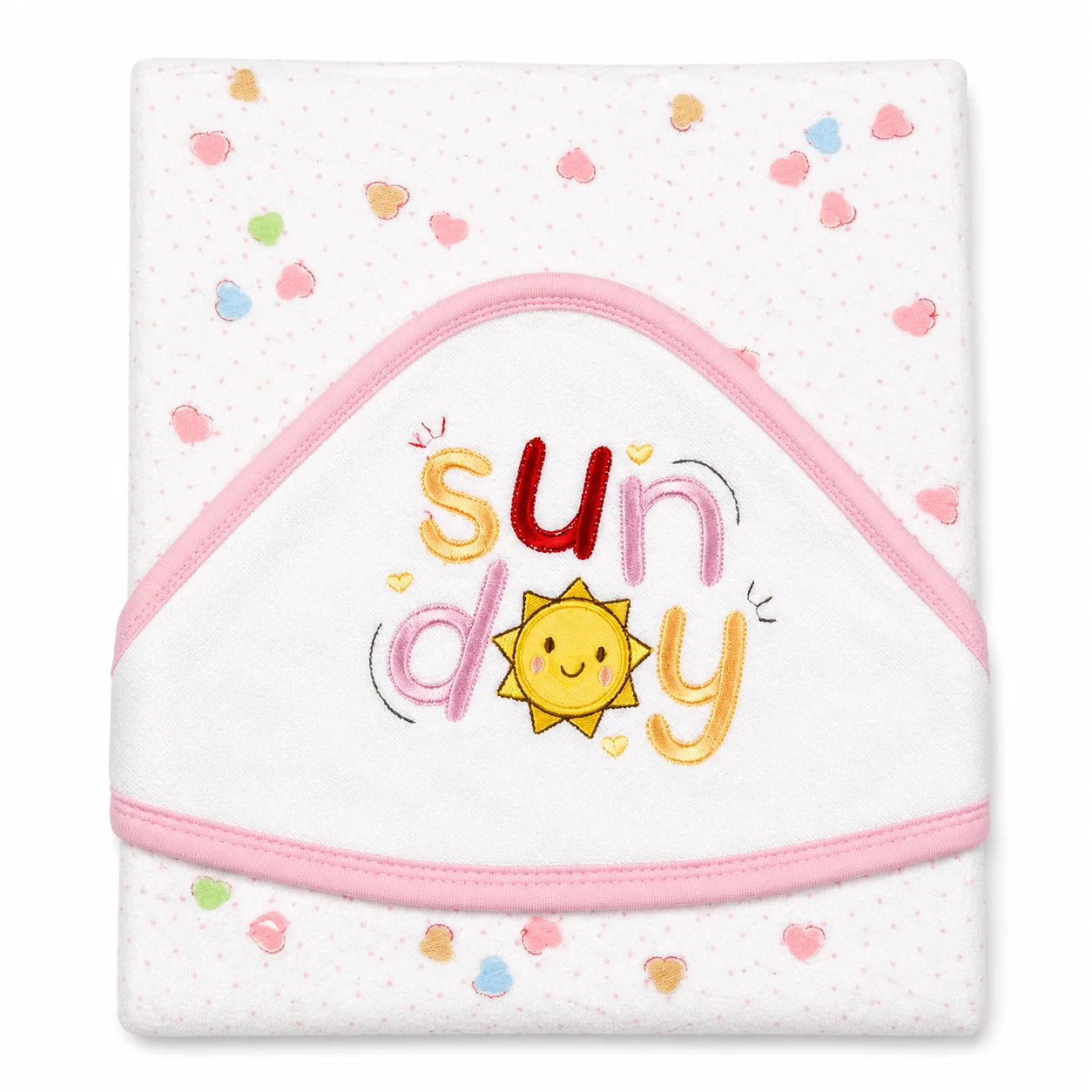 BABY HOODED BATH TOWEL SUNDAY PINK MUMS WORLD - image 2