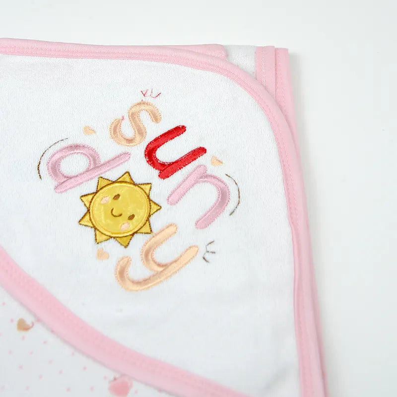BABY HOODED BATH TOWEL SUNDAY PINK MUMS WORLD - image 3