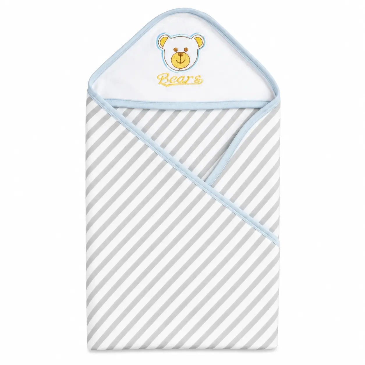 BABY HOODED BATHTOWEL ELEPHANT GREY