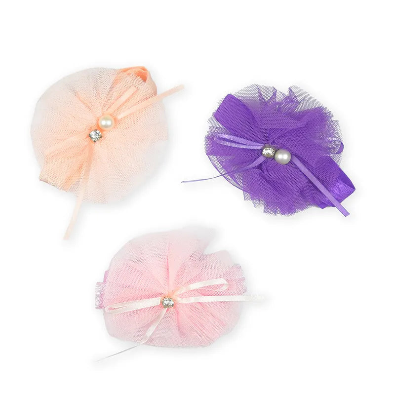 BABY NET FLOWER HEADBAND SET 3PCS