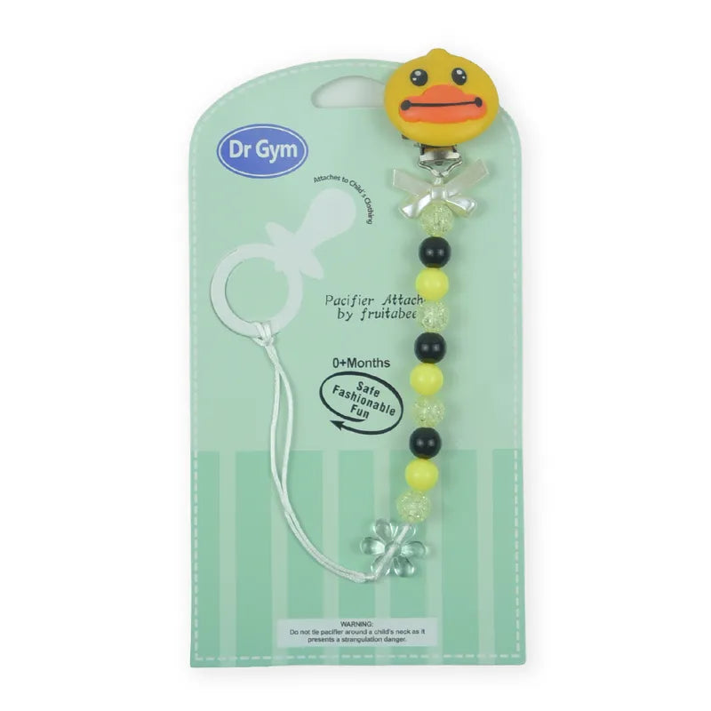 BABY PACIFIER CHAIN HOLDER DUCK YELLOW